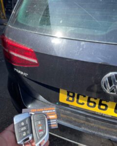 2017 Volkswagen Passat Customer was visiting friends in Birmingham, he had enquired to multiple places whom told him, either it cannot be done or were more expensive than the dealer! We programmed an aftermarket key into the vehicle along with cutting the emergency blade. Contact us now for a price on a spare key for your vehicle!